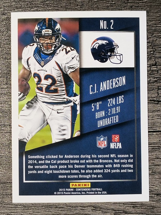 2015 Panini Contenders #2 C.J. Anderson