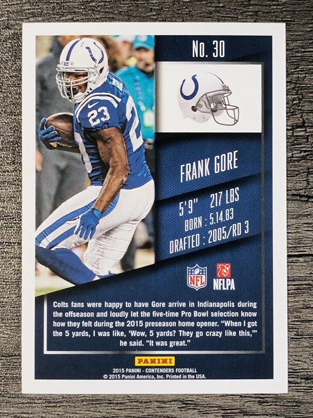 2015 Panini Contenders #30 Frank Gore
