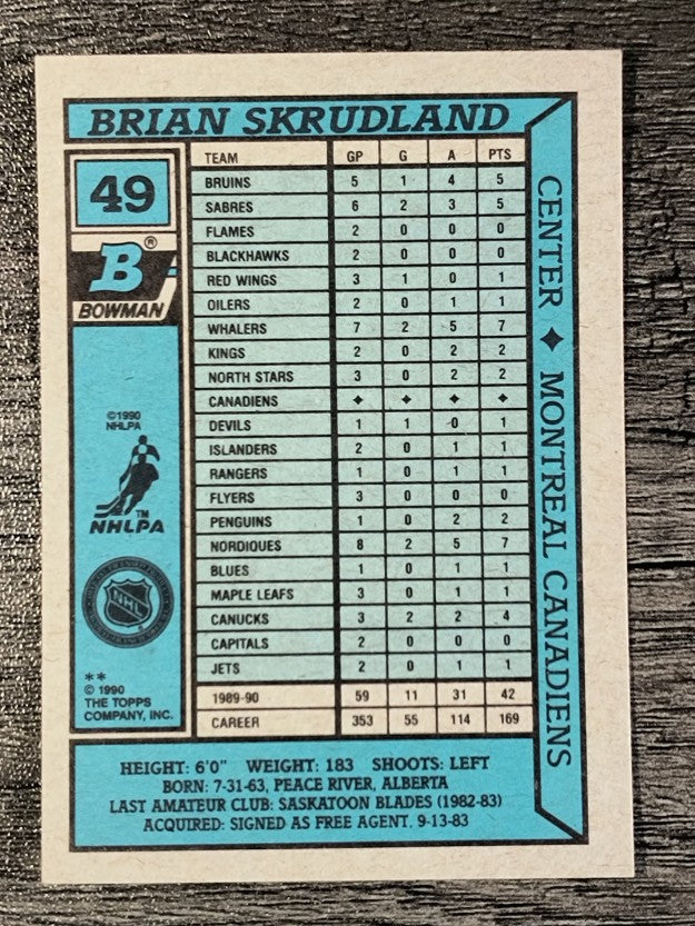 1990-91 Bowman #49 Brian Skrudland