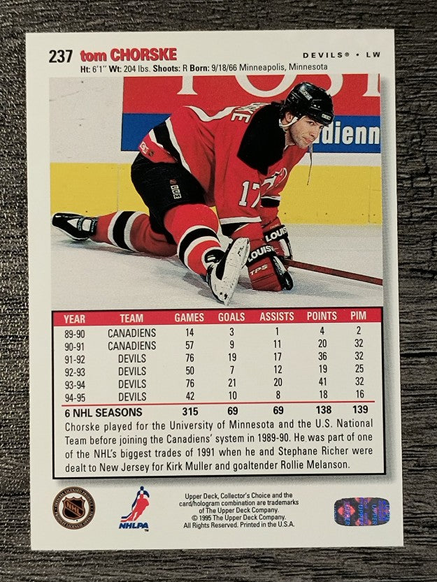 1995-96 Collector's Choice #237 Tom Chorske