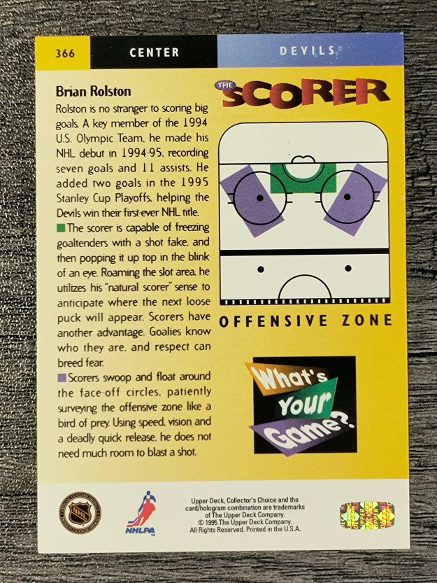 1995-96 Collector's Choice #366 Brian Rolston WYG