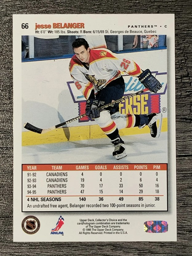 1995-96 Collector's Choice #66 Jesse Belanger