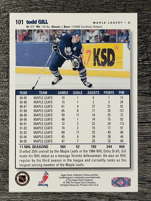 1995-96 Collector's Choice #101 Todd Gill
