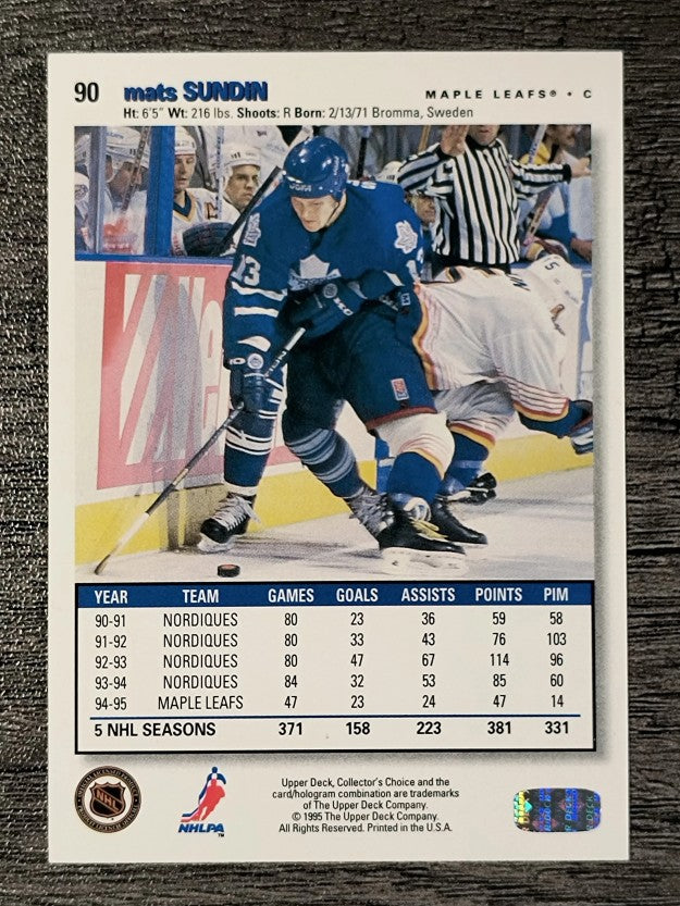 1995-96 Collector's Choice #90 Mats Sundin