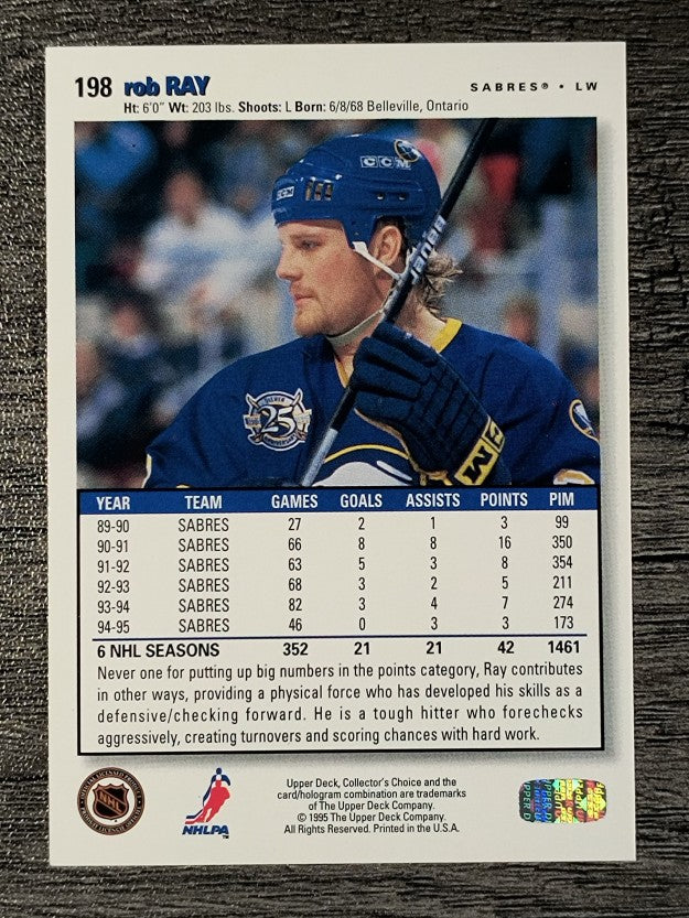 1995-96 Collector's Choice #198 Rob Ray