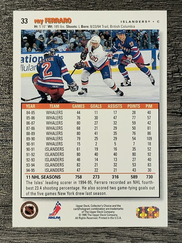 1995-96 Collector's Choice #33 Ray Ferraro
