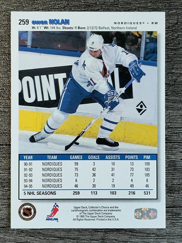 1995-96 Collector's Choice #259 Owen Nolan