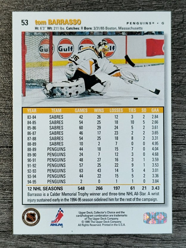 1995-96 Collector's Choice #53 Tom Barrasso