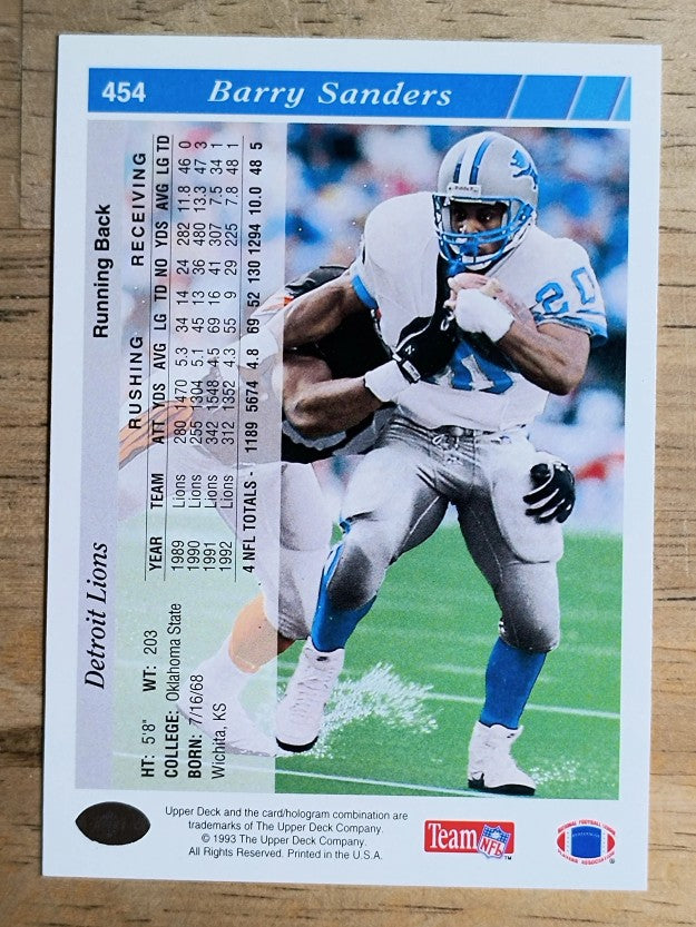 1993 Upper Deck #454 Barry Sanders