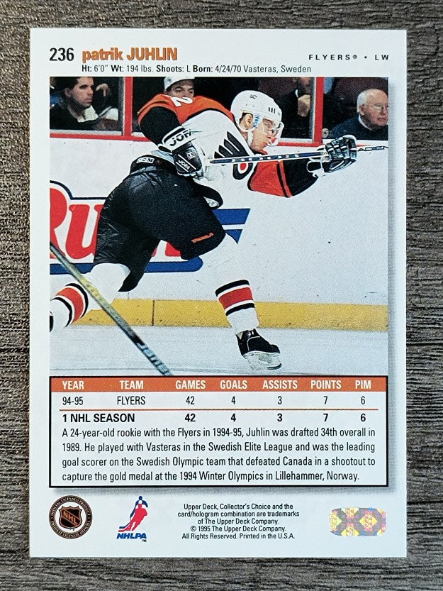 1995-96 Collector's Choice #236 Patrik Juhlin
