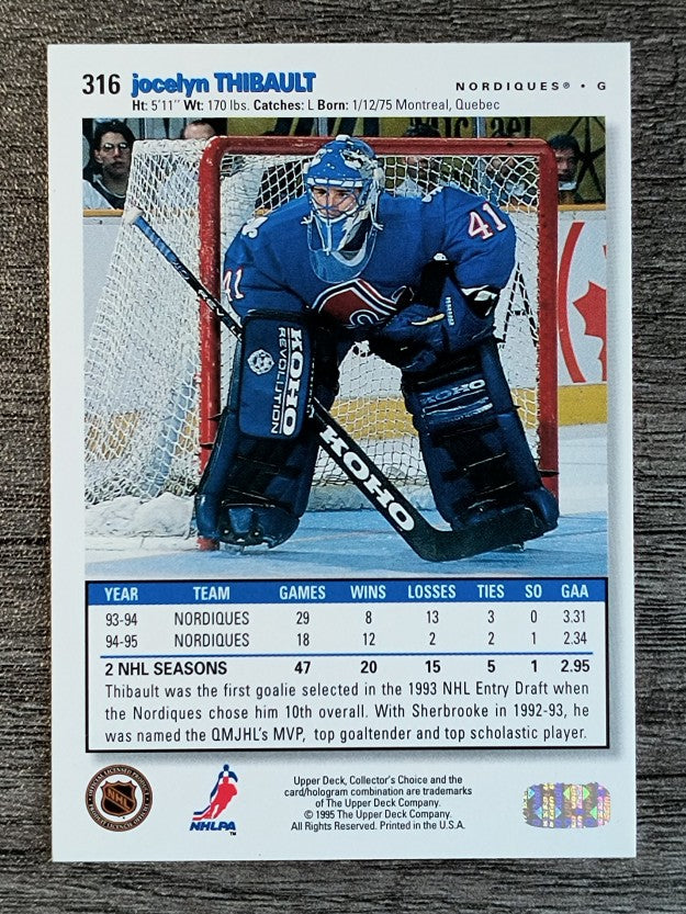 1995-96 Collector's Choice #316 Jocelyn Thibault
