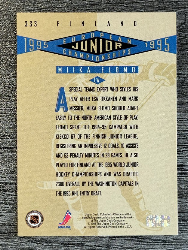 1995-96 Collector's Choice #333 Miika Elomo