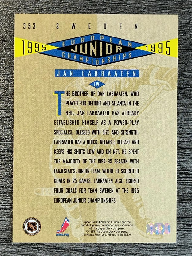 1995-96 Collector's Choice #353 Jan Labraaten RC