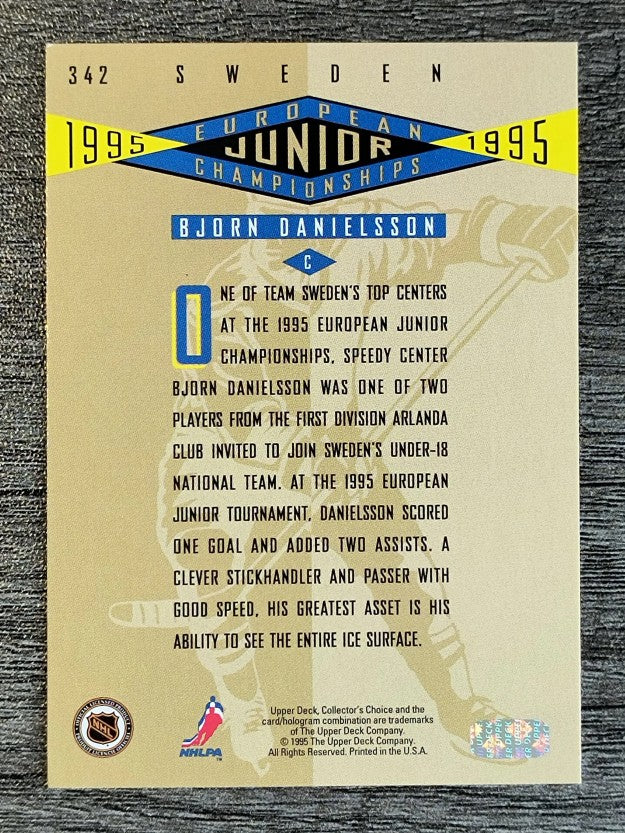 1995-96 Collector's Choice #342 Bjorn Danielsson RC