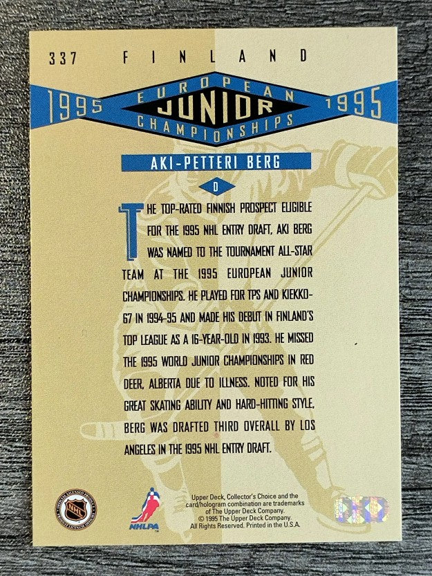1995-96 Collector's Choice #337 Aki Berg RC