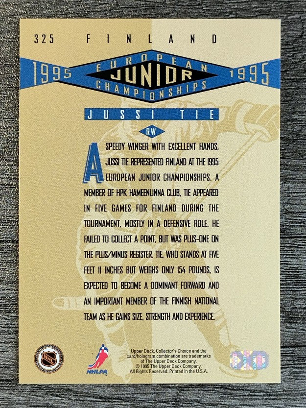 1995-96 Collector's Choice #325 Jussi Tie RC