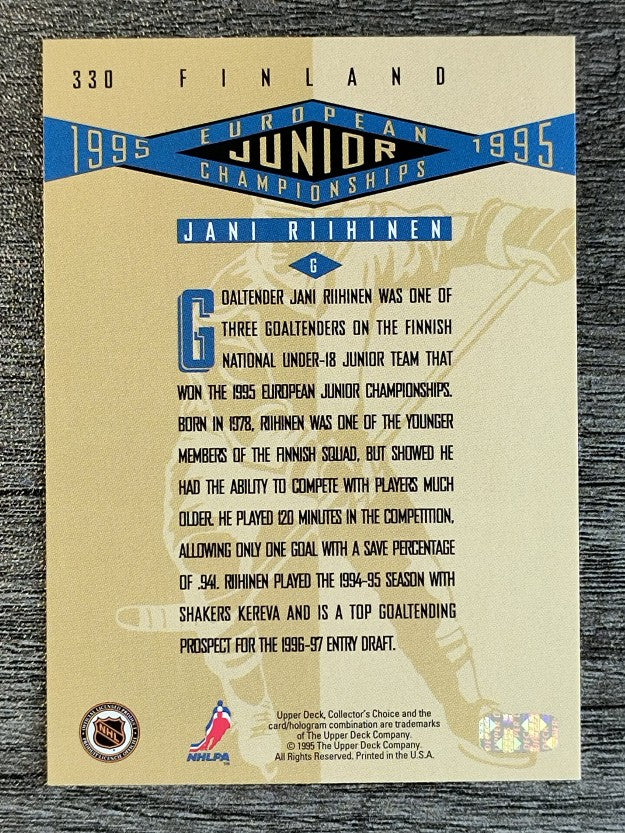 1995-96 Collector's Choice #330 Jani Riihinen RC