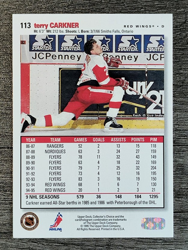 1995-96 Collector's Choice #113 Terry Carkner