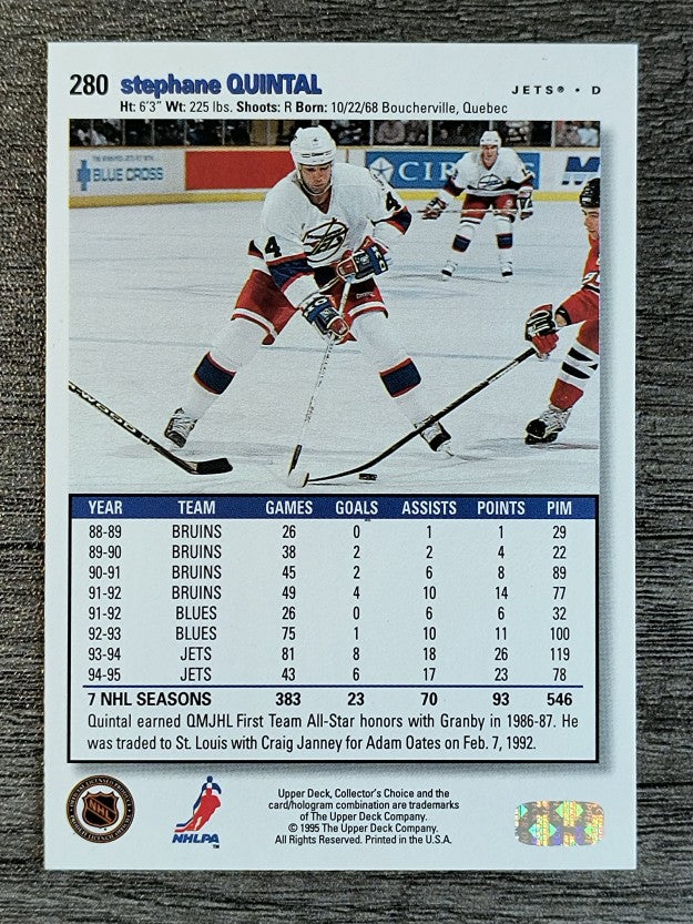 1995-96 Collector's Choice #280 Stephane Quintal
