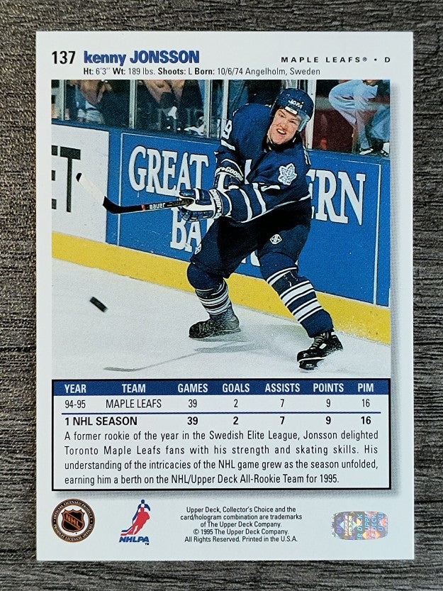 1995-96 Collector's Choice #137 Kenny Jonsson