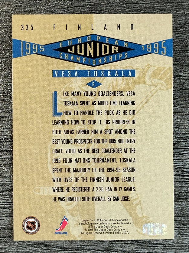 1995-96 Collector's Choice Player's Club #335 Vesa Toskala
