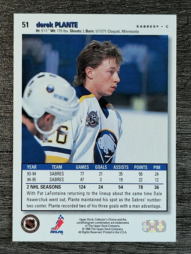 1995-96 Collector's Choice Player's Club #51 Derek Plante