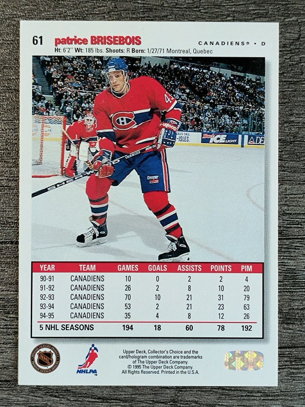 1995-96 Collector's Choice Player's Club #61 Patrice Brisebois