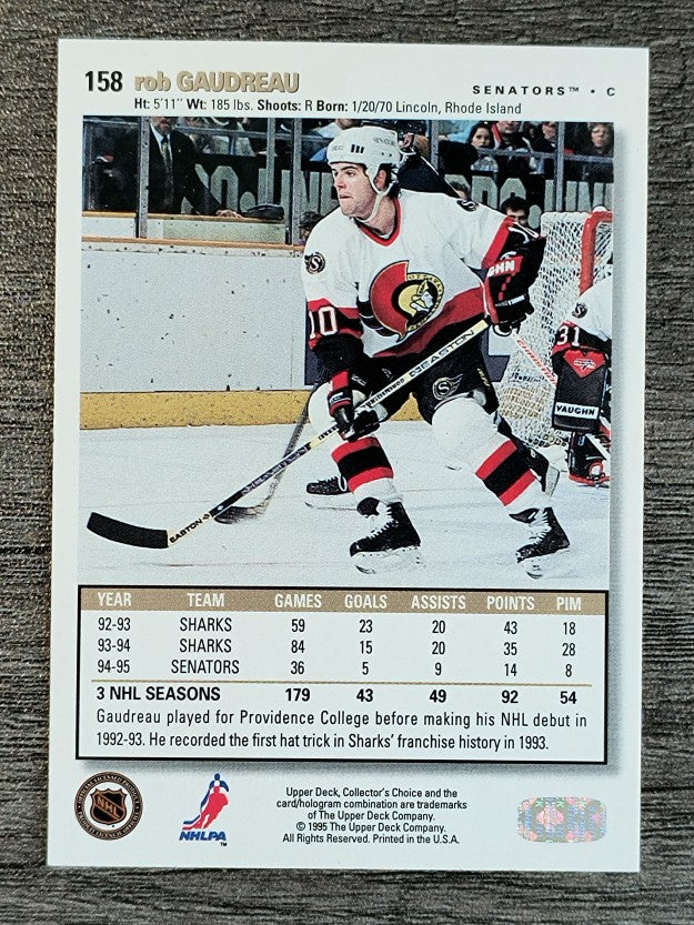 1995-96 Collector's Choice Player's Club #158 Rob Gaudreau