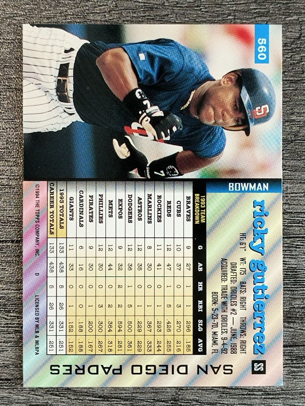 1994 Bowman #560 Ricky Gutierrez