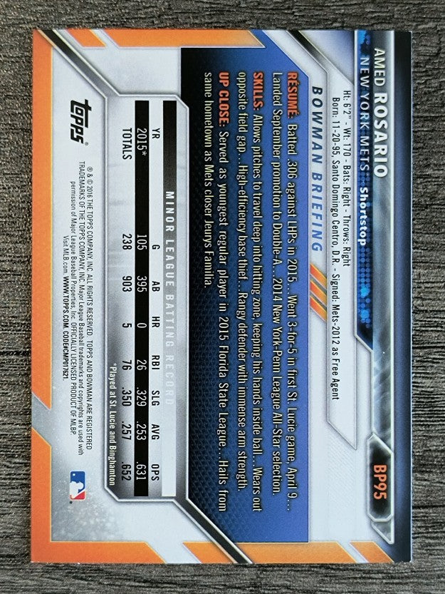 2016 Bowman Prospects #BP95 Amed Rosario