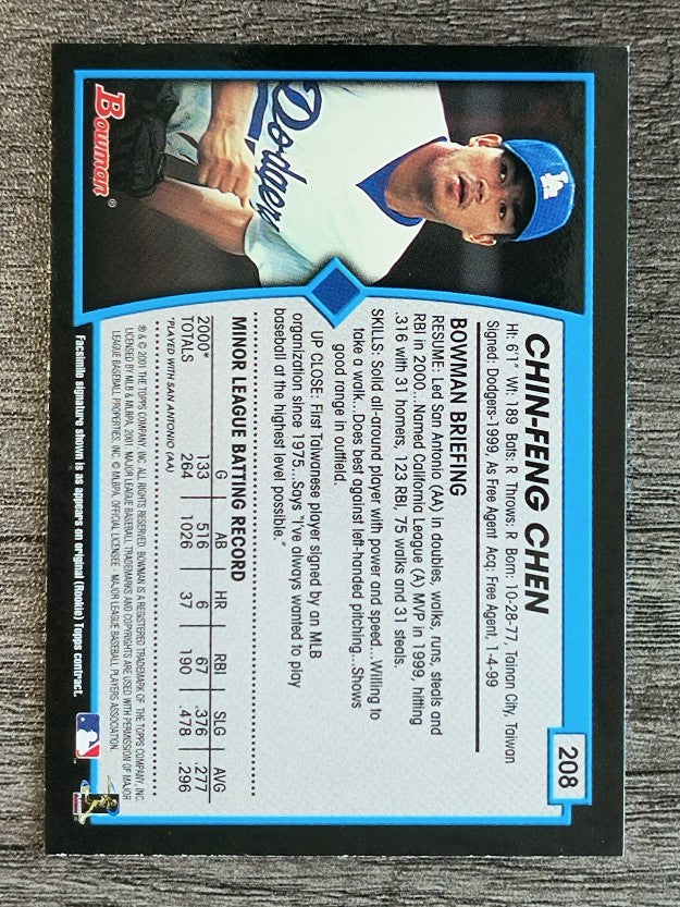 2001 Bowman #208 Chin-Feng Chen