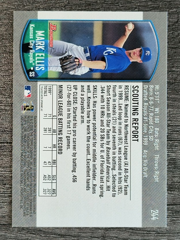 2000 Bowman #244 Mark Ellis RC