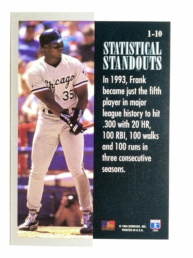 1994 Leaf Statistical Standouts #1 Frank Thomas