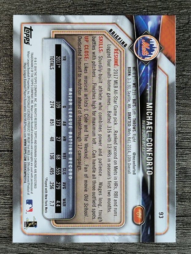 2018 Bowman #93 Michael Conforto