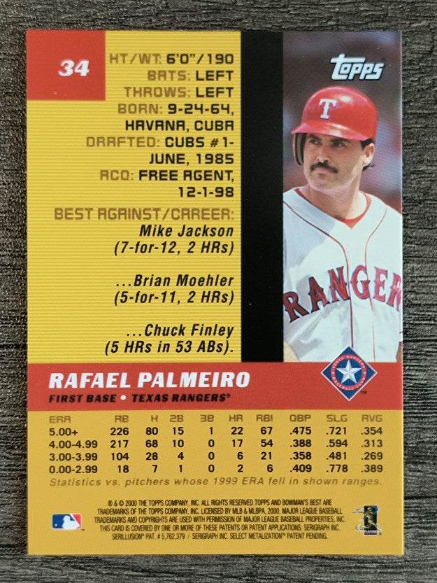2000 Bowman's Best #34 Rafael Palmeiro
