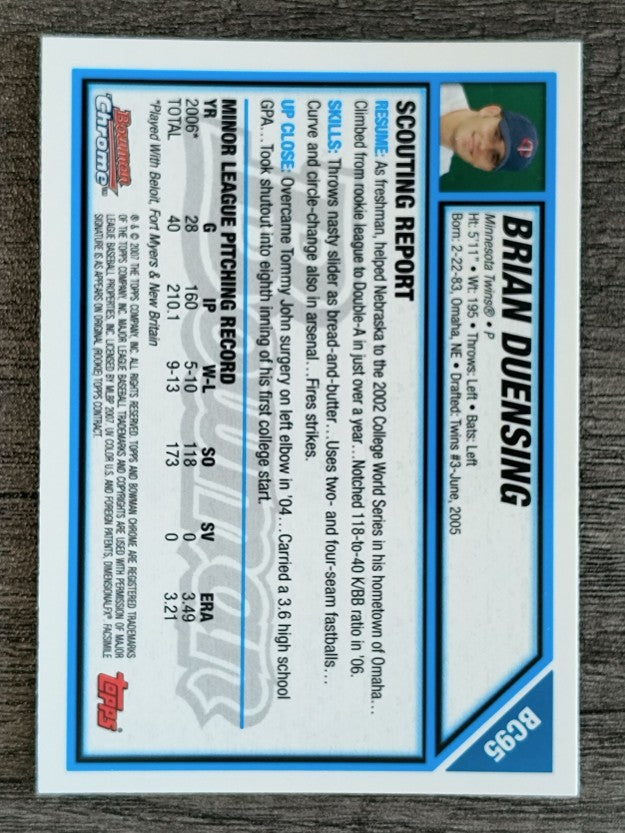 2007 Bowman Chrome Prospects #BC95 Brian Duensing