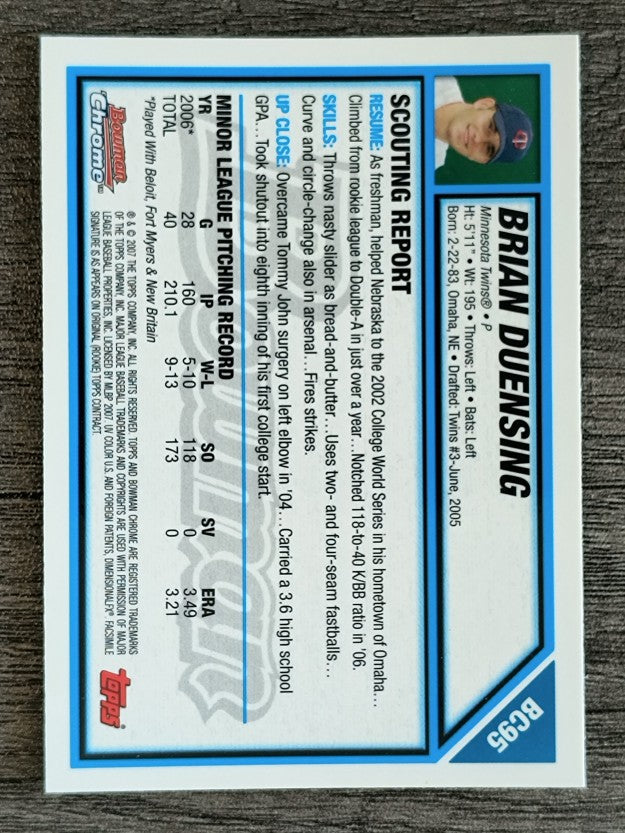2007 Bowman Chrome Prospects #BC95 Brian Duensing