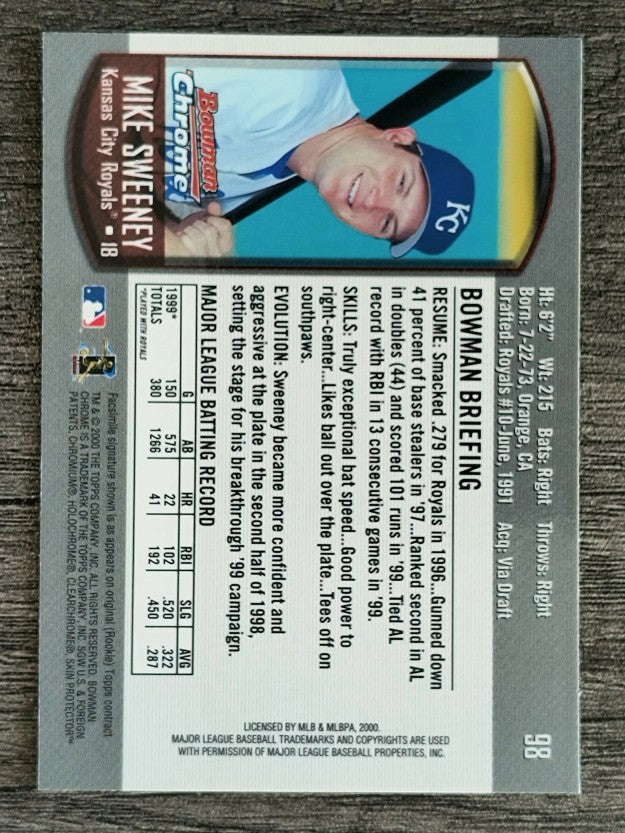 2000 Bowman Chrome #98 Mike Sweeney