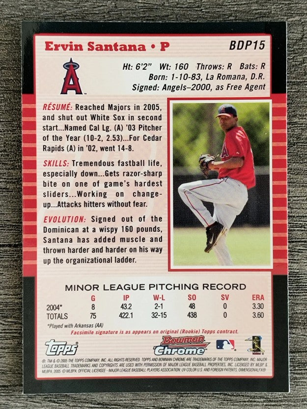 2005 Bowman Chrome Draft #BDP15 Ervin Santana