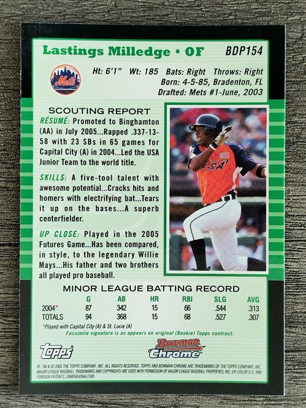 2005 Bowman Chrome Draft #BDP154 Lastings Milledge PROS