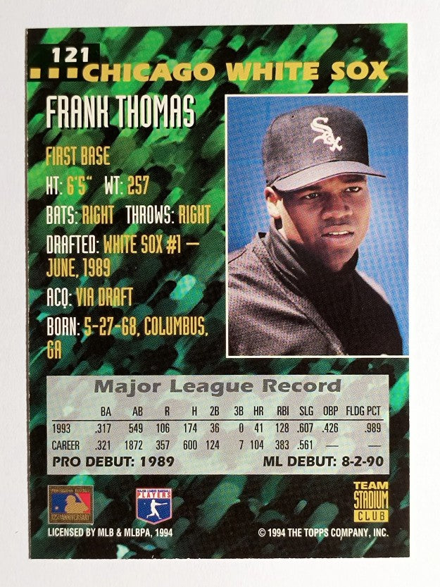 1994 Stadium Club Team #121 Frank Thomas