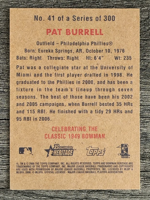 2006 Bowman Heritage #41 Pat Burrell
