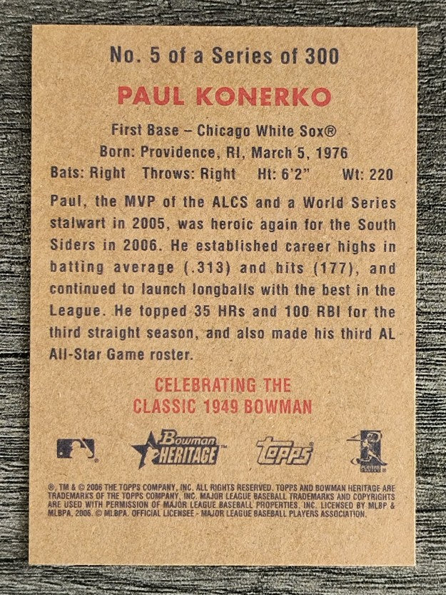 2006 Bowman Heritage #5 Paul Konerko