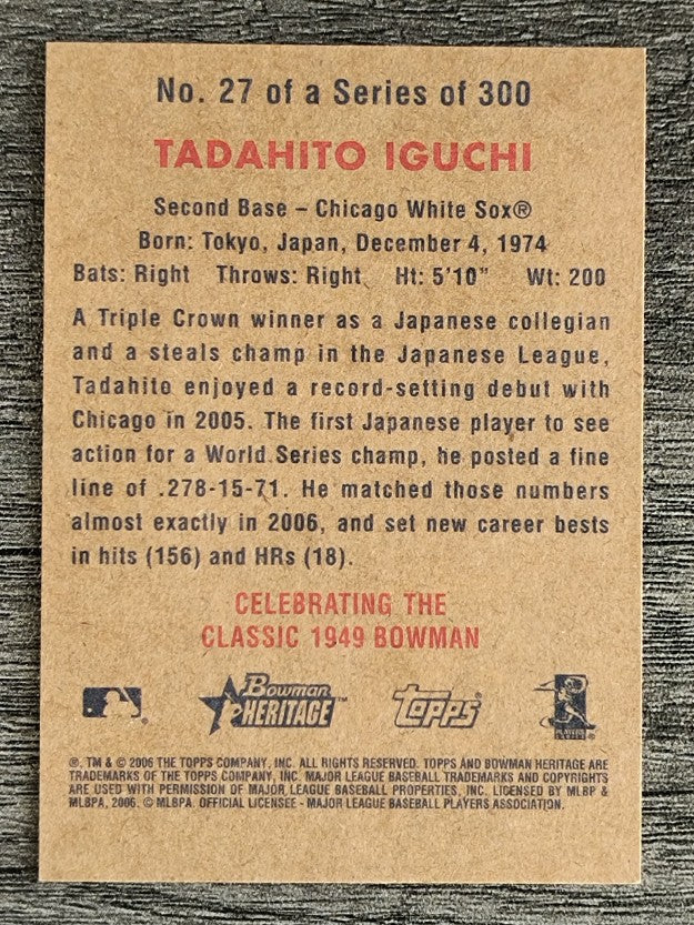 2006 Bowman Heritage #27 Tadahito Iguchi