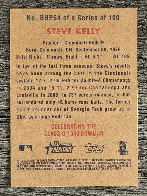 2006 Bowman Heritage Prospects #54 Steve Kelly