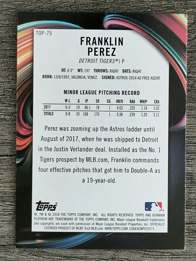 2018 Bowman Platinum Top Prospects #TOP75 Franklin Perez