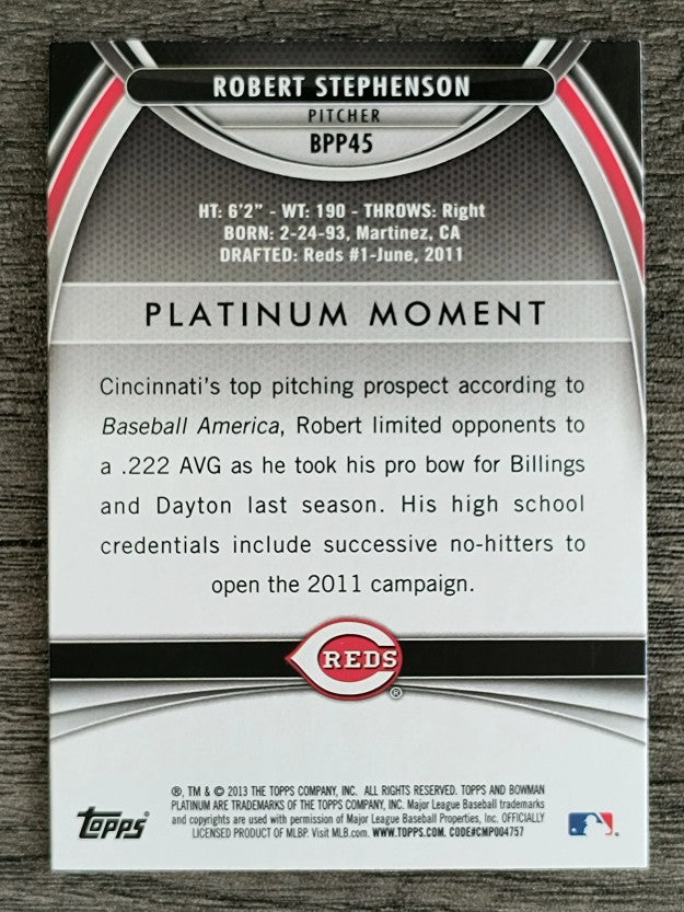 2013 Bowman Platinum Prospects #BPP45 Robert Stephenson