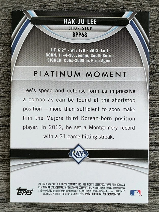 2013 Bowman Platinum Prospects #BPP68 Hak-Ju Lee