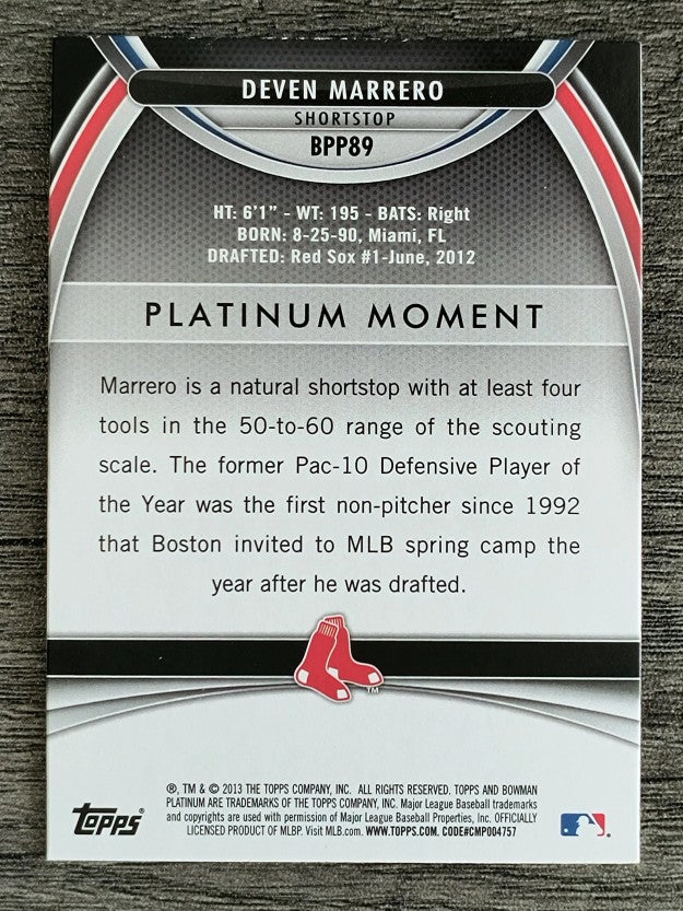 2013 Bowman Platinum Prospects #BPP89 Deven Marrero
