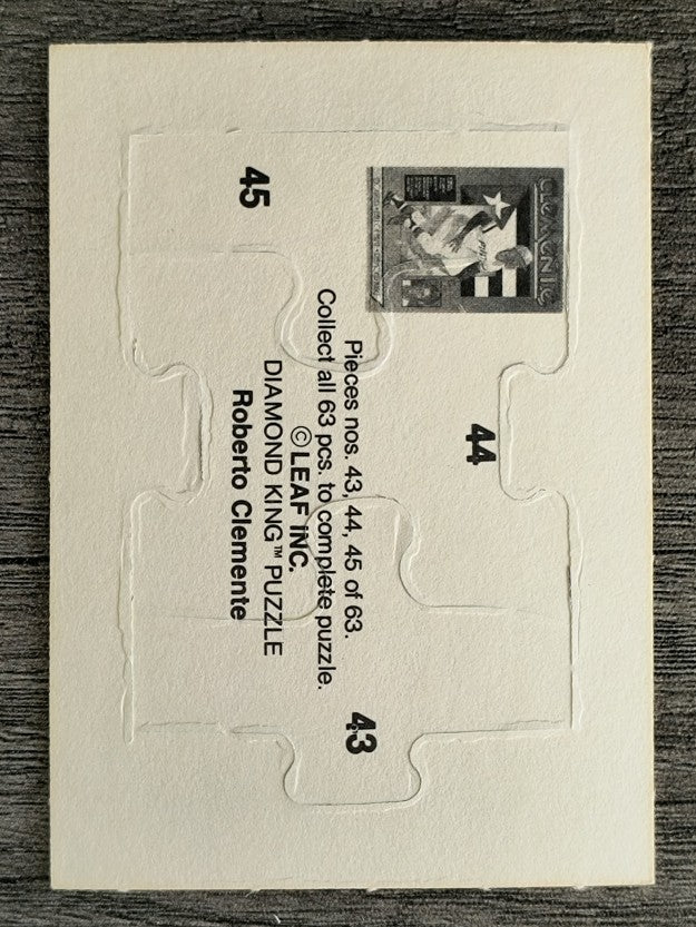 1987 Donruss Roberto Clemente Puzzle #43 Clemente Puzzle 43-45